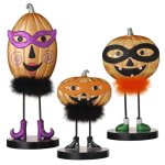 (image for) Ms Glamour Pumpkin Heads Halloween Figurines Set of 3