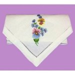 (image for) Pansy Design Handmade Hand Embroidered Linen Napkin