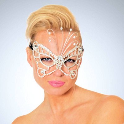 (image for) Crystal Butterfly Masquerade Mask Tie on Style