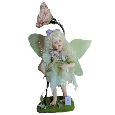 (image for) Springtime Woodland Fairy Porcelain Doll Table Lamp