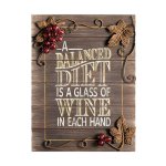 (image for) A Balanced Diet is a Glass of Wine in Each Hand Wall Sign