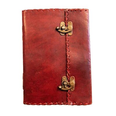 (image for) Double Metal Clasps Handmade Leather Journal