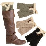 (image for) Lace Edged with Button Trim Boot Toppers or Boot Cuffs