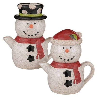 (image for) Snowman Figurine Tea for One Set by Grasslands Road
