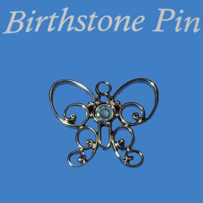 (image for) March Birthstone Butterfly Lapel Pin