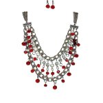 (image for) Romance Chandelier Red Necklace & Earrings Jewelry Set