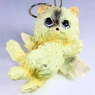 (image for) White Cat Angel Ornament Cat Figurine