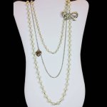 (image for) Bow and Heart Extra Long Pendant Necklace
