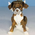 (image for) Boxer Dog Angel Ornament Dog Figurine