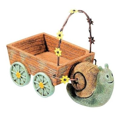 (image for) Snail Cart Fairy Garden Figurine by Grasslands Road