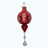 (image for) Grape Design Etched Glass Ornament with Crystal Dangle