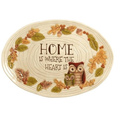 (image for) Crimson Hollow Owl Serving Platter by Grasslands Road