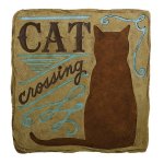 (image for) Cat Crossing Stepping Stone or Garden Sign