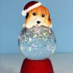 (image for) Beagle Light Up Christmas Glitter Globe Dog Figurine