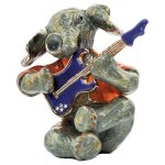 (image for) Playing Guitar Elephant Figurine Trinket Box by Keren Kopal