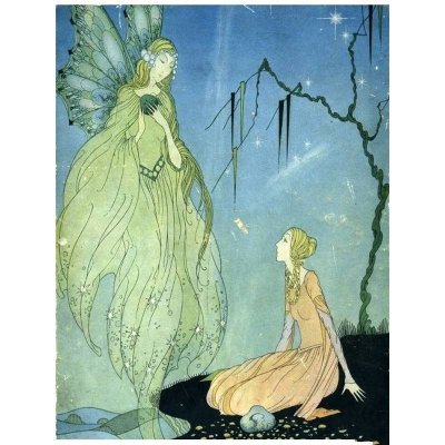 (image for) Fairy Godmother Granting Wishes Vintage Fantasy Art