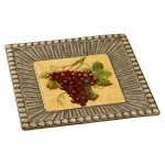 (image for) Grape Design Large Ceramic Wine Serving Platter