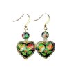 (image for) Cloisonne Hearts Beaded Earrings
