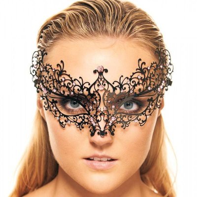 (image for) Blush Enchantress Masquerade Mask Black Laser Cut Metal