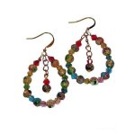 (image for) Cloisonne Loops Beaded Earrings by KC's Jewelry Creations