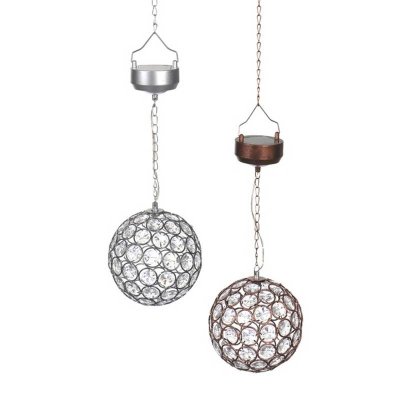 (image for) Solar Crystal Ball Light Up Hanging Garden Ornament