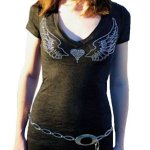 (image for) Live Life Like An Angel Rhinestone Shirt by Sabrina Barnett