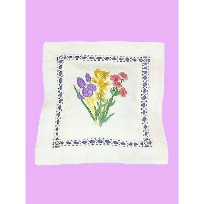 (image for) Spring Floral Bouquet Handmade Linen Sachet Pillow