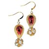 (image for) Cloisonne Drop & Crystal Ball Beaded Earrings