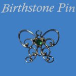 (image for) May Birthstone Butterfly Lapel Pin
