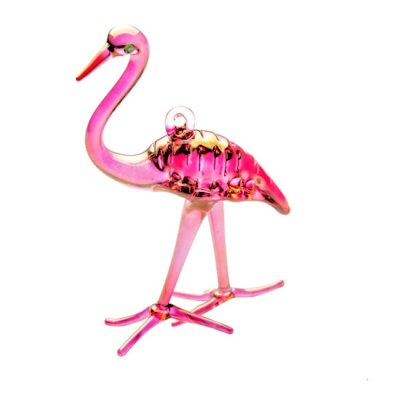 (image for) Pink Flamingo Handmade Glass Ornament