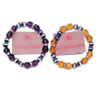 (image for) Glittering Beaded Stretch Bracelet with Crystal Spacers
