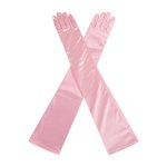 (image for) Pink Satin Long Glamorous Formal Gloves