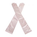 (image for) Light Pink Satin Long Glamorous Formal Gloves