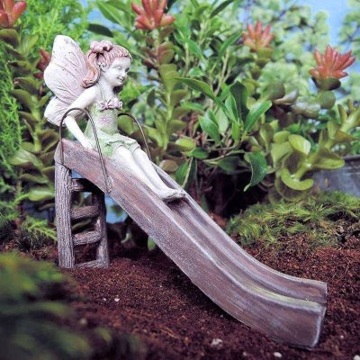(image for) Girl on Slide Fairy Garden Figurine