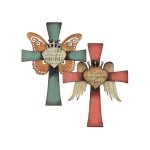 (image for) Cross Large Metal Wall Art with Wings