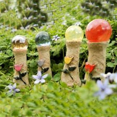 (image for) Gazing Ball with Stand Fairy Garden Figurine