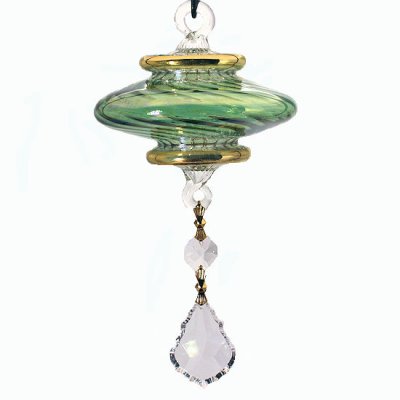 (image for) Swirled Glass Ornament with Crystal Dangle by Egyptian Museum