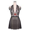 (image for) Lovely Lacy Lady Black Baby Doll Lingerie Plus Sizes
