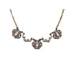 (image for) Cat Eye Crystals and Opals Pendant Necklace