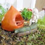 (image for) Fairy Fire Pit with Bench Figurine Garden Furniture