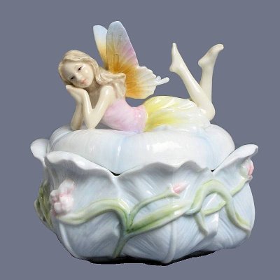 (image for) Pink Iris Fairy Trinket Box by Veronese Design