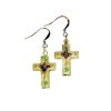 (image for) Cloisonne Cross & Crystal Beaded Earrings