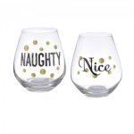 (image for) Naughty or Nice Christmas Stemless Wine Glass