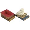 (image for) Snow Owl on Books Trinket Box Owl Figurine