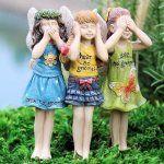(image for) No Gnomes Trio Fairy Garden Figurine