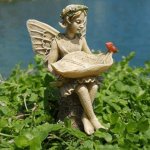 (image for) Evelyn Mae Birdbath Fairy Garden Figurine
