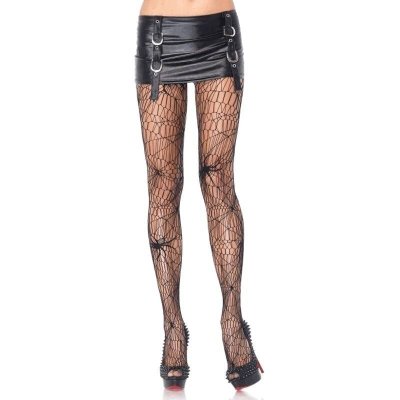 (image for) Black Spider Web Design Pantyhose