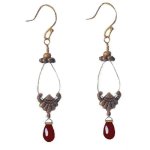 (image for) Filigree Garnet Drop Chandelier Earrings by Robin Goodfellow