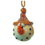 (image for) Big Head Polka Dot Hat Snowman Christmas Ornament