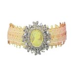 (image for) Ivory Vintage Lace Cameo Choker Necklace